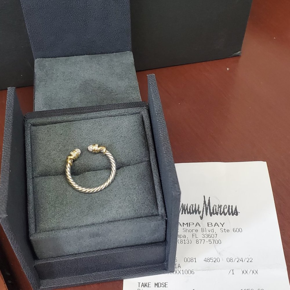 David Yurman 18k gold, sterling silver, diamond "Helena" ring